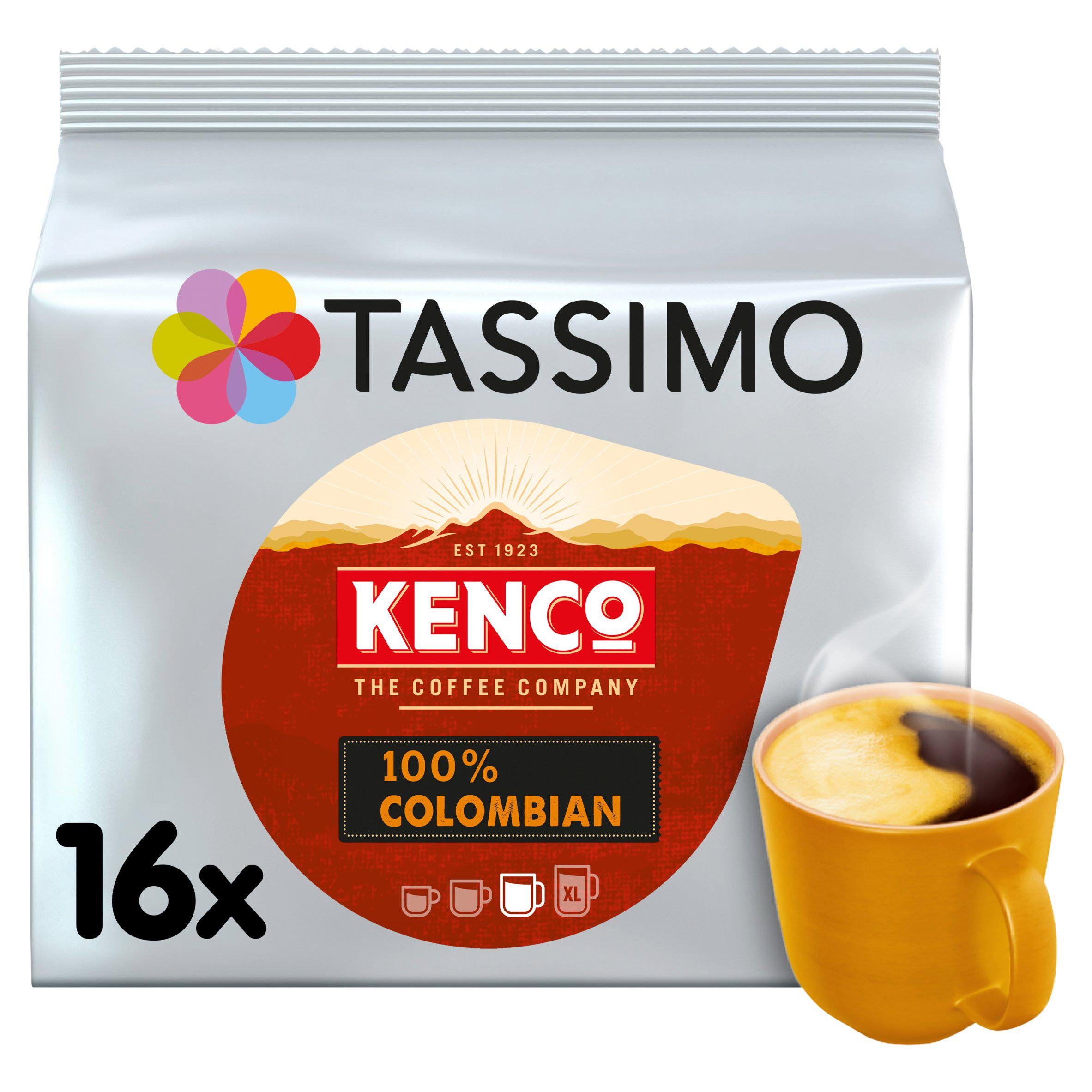 Tassimo Kenco 100% Colombian Coffee Pods x16 All coffee Sainsburys