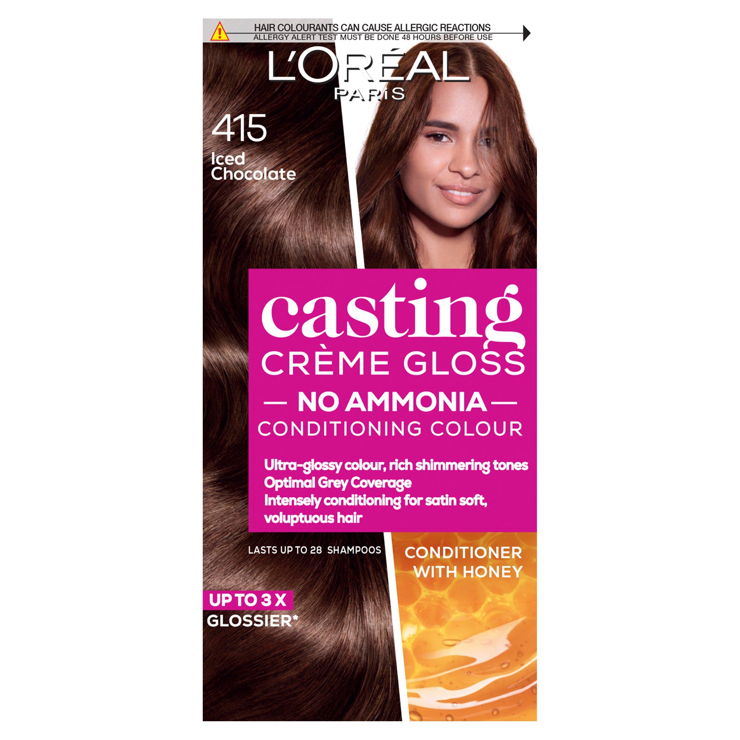 L'Oreal Paris Casting Creme Gloss Semi Permanent Hair Dye Iced Brown 415 - McGrocer