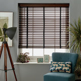 Habitat Wooden Brown 50mm Slat Venetian Tape Blind - 60cm