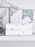 Silentnight Grey Stars cot bed fitted sheets 2 pack (British brand)
