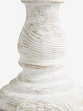 White wash pillar candle holder with included candle (British brand)