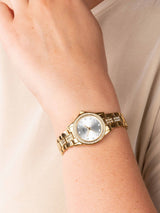 Gold Plated Stone Set Watch Champagne Dial 27mm Case