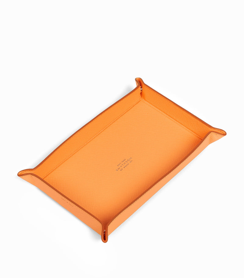 Smythson small leather panama rectangular trinket tray (British brand)