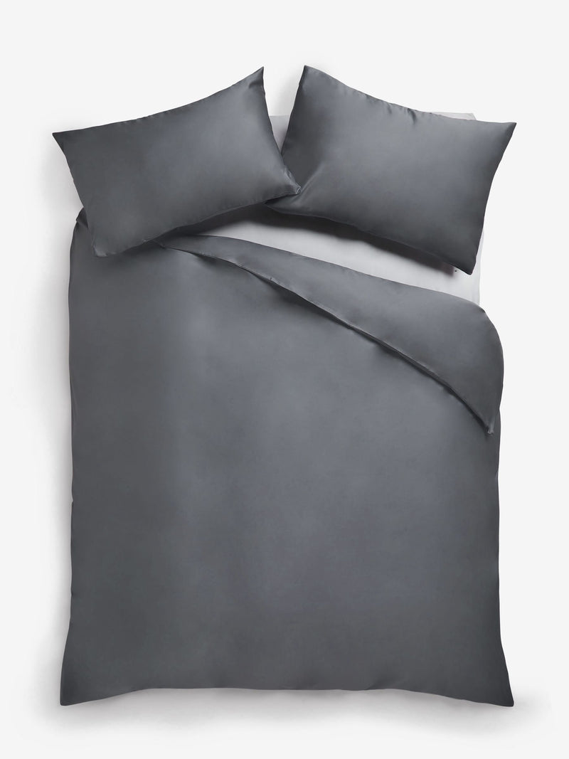 Charcoal Grey Egyptian cotton duvet cover and pillowcase set - British product