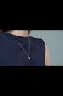 Karen Millen Crystal Dot Pendant Necklace silver tone 48.5cm, UK version