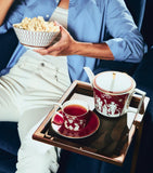 Wedgwood bone china soup bowl with red accents, 20cm (British brand)
