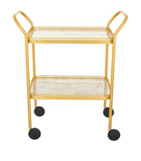 Kaymet Marble Two-Tiered Food Serving Trolley
