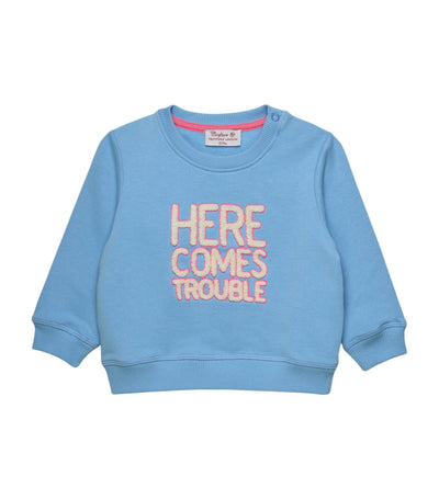 Trotters Cotton Here Comes Trouble Sweatshirt 3-24 Months