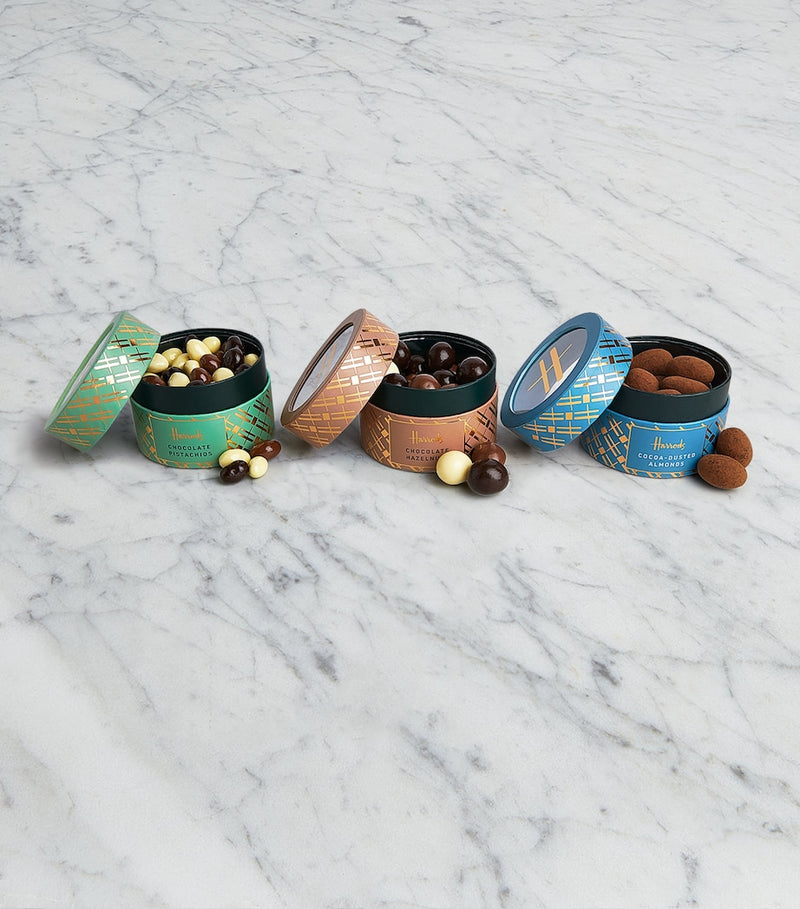 Harrods Mini Drum Chocolate Nuts Gift Set 300g - British product