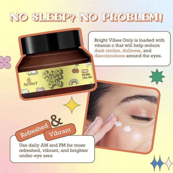 Purifet Eye Cream Bright Vibes Only 30ml, imported from the UK
