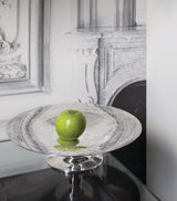 Silver-Plated Low Profile Fruit Bowl with Pedestal Base