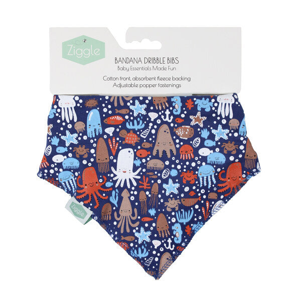 Ziggle Bandana Dribble Bib Blue Under The Sea (British brand)