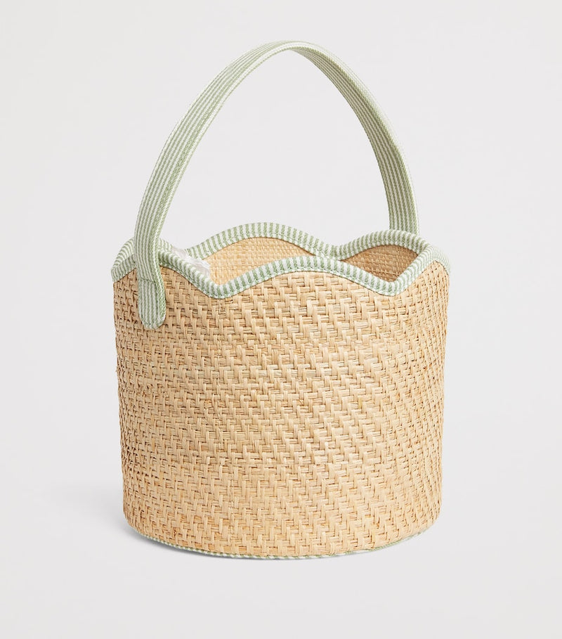 Raffia Easter Egg Basket with Handle, 15cm x 21cm x 20cm