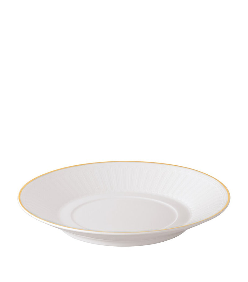 Villeroy & Boch bone porcelain soup cup saucer with matt gold finish (British brand)