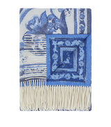 Cashmere Throw with Traditional Tile Jacquard Design 140cm x 180cm