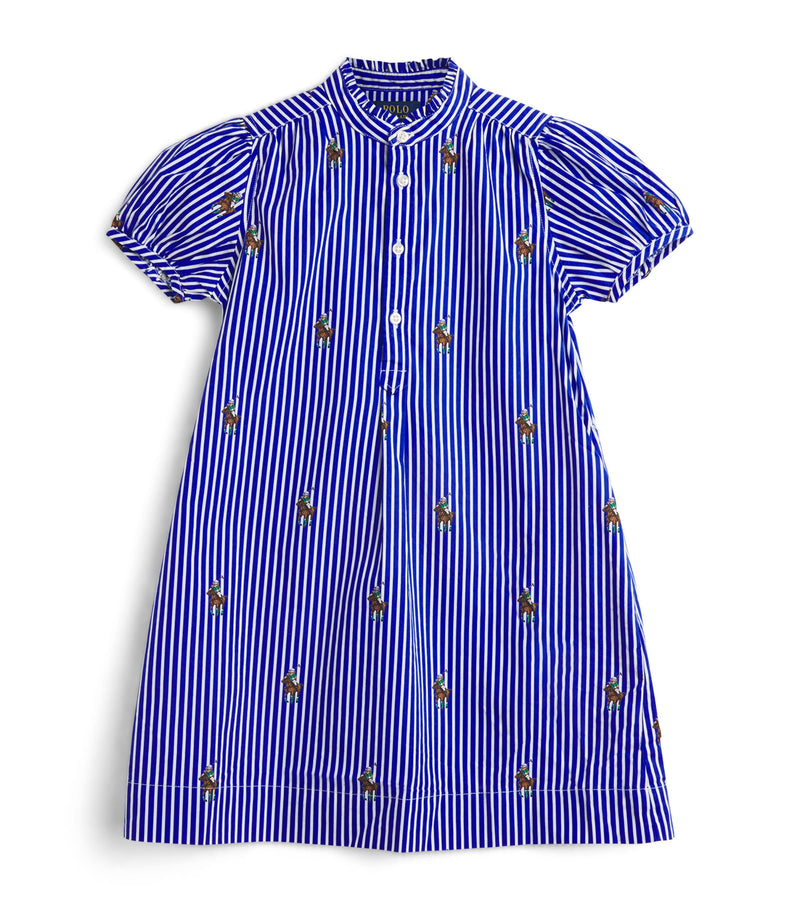 Ralph Lauren Kids Cotton Stripe Polo Bear Dress (2-7 Years), imported from the UK