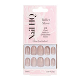 Nail HQ Oval Ballet Shoe Nails Baby Pink Cat Eye Press On Nails 24 Pieces