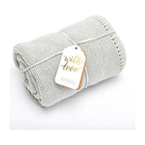 The Little Green Sheep Organic Knitted Cellular Baby Blanket - Dove GOODS Boots