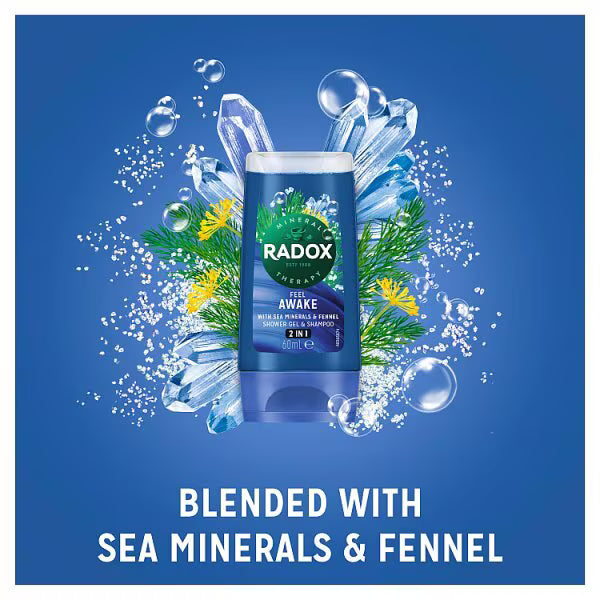 Radox Feel Awake Shower Gel 2-in-1 60ml, imported from the UK