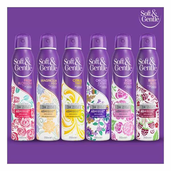 Soft & Gentle Anti-Perspirant Spray Magnolia Hug 250ml (British brand)
