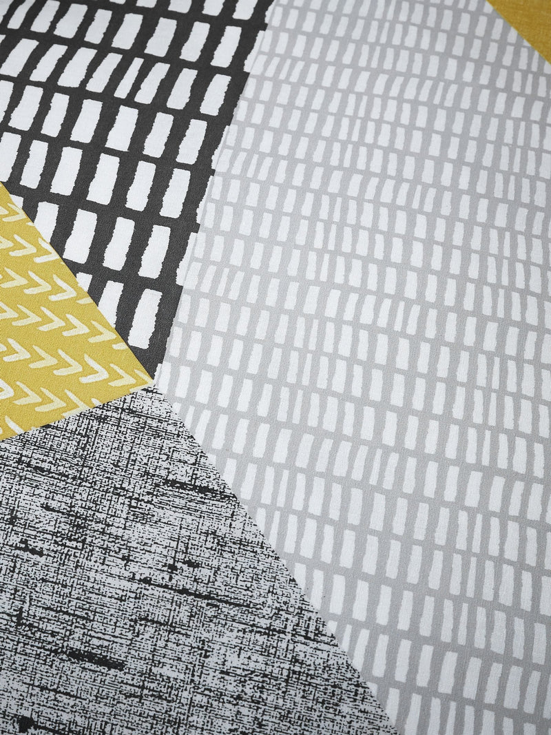 Catherine Lansfield ochre yellow grey geo duvet set - British product