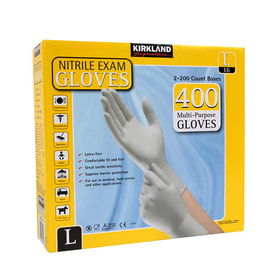 Kirkland Signature Large Nitrile Exam Gloves 2x200 Pack
