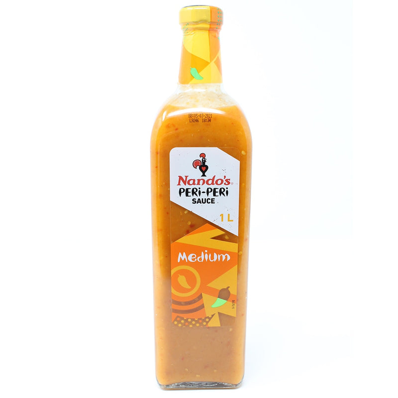 Nando's medium Peri-Peri sauce 1L, imported from the UK