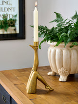 Rockett St George Gold Leg Taper Candle Holder 22cm Height