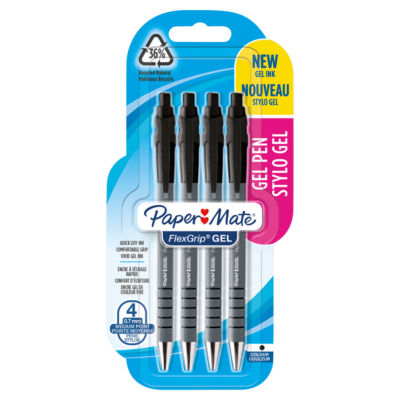 Paper Mate gel pens black 4-pack, imported from the UK