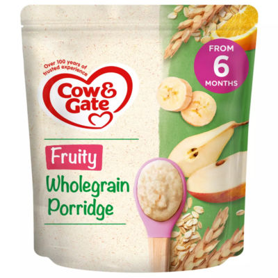 Cow & Gate Fruity Wholegrain Porridge Baby Cereal 6+ Months 125g