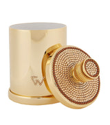 Cylinder Swarovski Crystal Gold-Plated Cotton Bud Jar