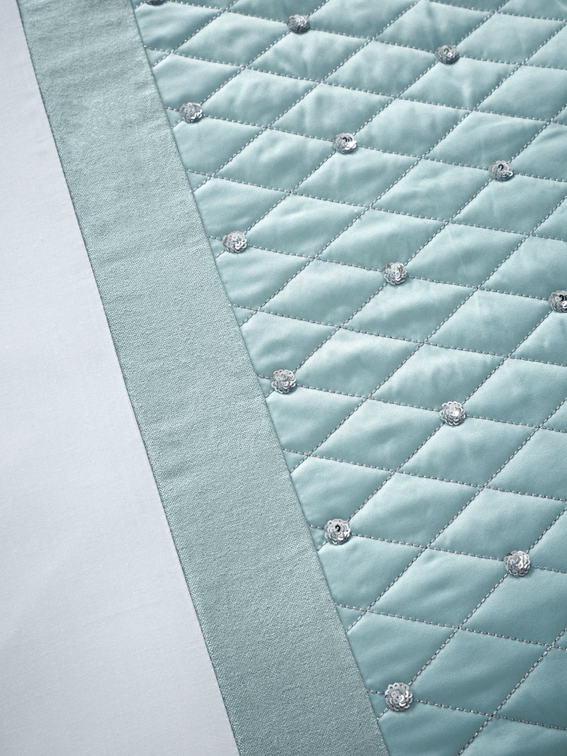 Catherine Lansfield teal blue sequin cluster duvet cover and pillowcase set - British product