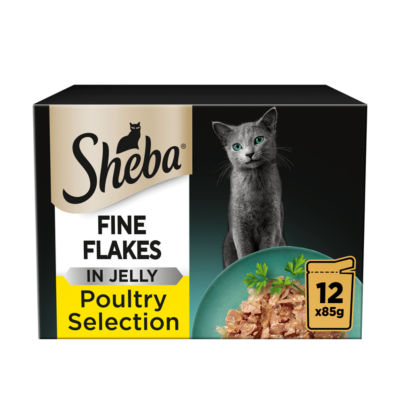 Sheba Fine Flakes Poultry Selection Adult Wet Cat Food 12 x 85g Pouches