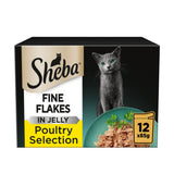 Sheba Fine Flakes Poultry Selection Adult Wet Cat Food 12 x 85g Pouches