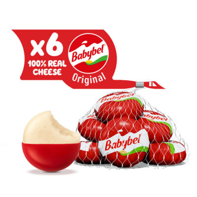 Mini Babybel original cheese snacks 6 x 20g, imported from the UK