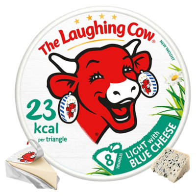 The Laughing Cow light blue cheese spread triangles 120g x8 (British brand)