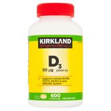 Kirkland Signature Vitamin D3 2000IU Supplement 600 Count