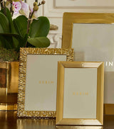 Ridged Gold Tone Photo Frame for 4'' x 6'' Photos, Approx. 18.5cm x 13.5cm