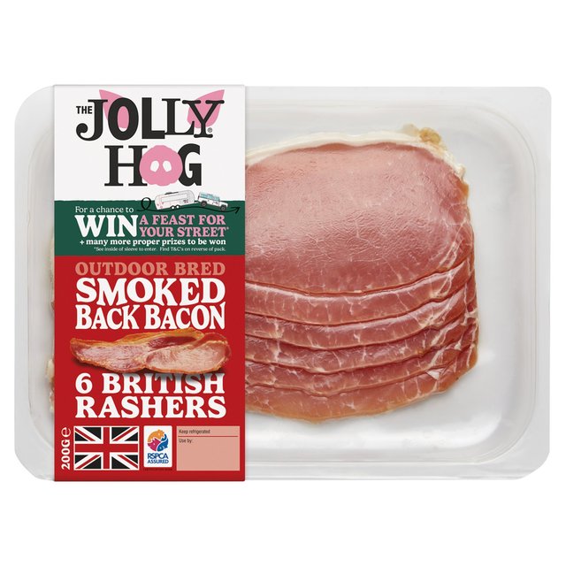The Jolly Hog 6 Smoked Dry Cured Back Bacon Rashers 200g GOODS M&S