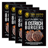 The Lions Kingdom Ostrich Meat Burgers 4 x 8 x 120g