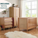 Tutti Bambini Japandi 4 Piece Nursery Set Light Oak Nursery Furniture