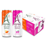 Aspire Mango Lemonade and Raspberry Sugar-Free Energy Drink 12 x 330ml