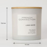 French Connection Pastel Scented Pillar Candle with Linen White or Orchid Petal fragrances 1.5kg - British product