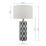 Weylin navy and white ceramic table lamp (British brand)