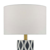 Weylin navy and white ceramic table lamp (British brand)