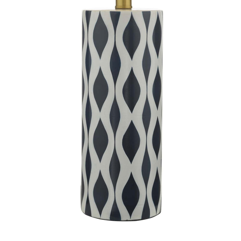 Weylin navy and white ceramic table lamp (British brand)