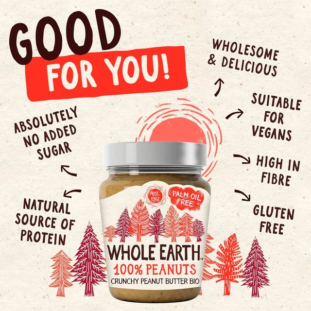 Whole Earth Organic Crunchy Palm Oil Free Peanut Butter 227g GOODS M&S