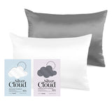 White & Charcoal Silver Ion Satin Pillowcase Set 50 x 75 cm