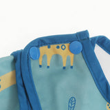 Ziggle Baby Coverall Feeding Bib Blue Giraffe Elephant (British brand)