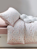 Sage green gingham reversible duvet cover and pillowcase set, imported from the UK